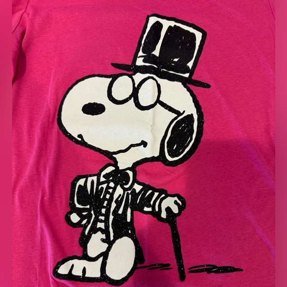 Mighty Fine Peanuts Snoopy in Tuxedo and Top Hat Pink T-Shirt Size M Runs Small - Picture 14 of 16